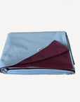 Two-coloured tablecloth Aubergine/Light blue