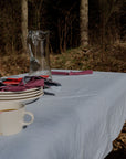 Two-coloured tablecloth Aubergine/Light blue