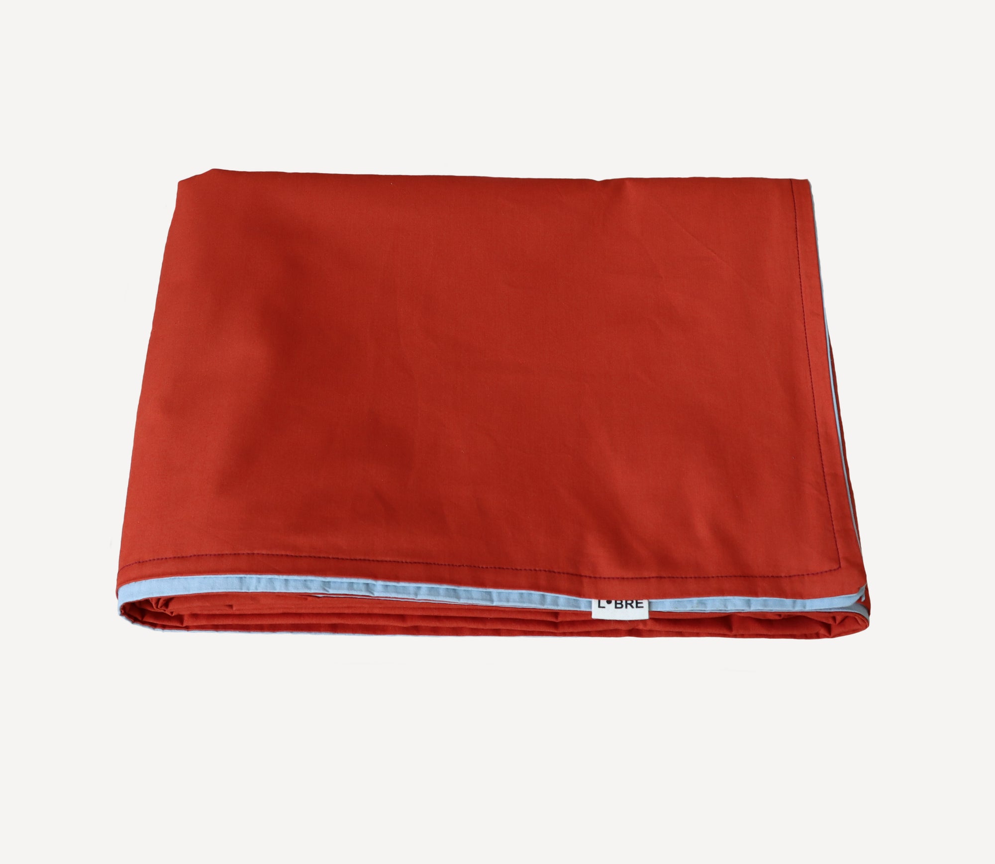 Two-coloured tablecloth Brick red/Light blue