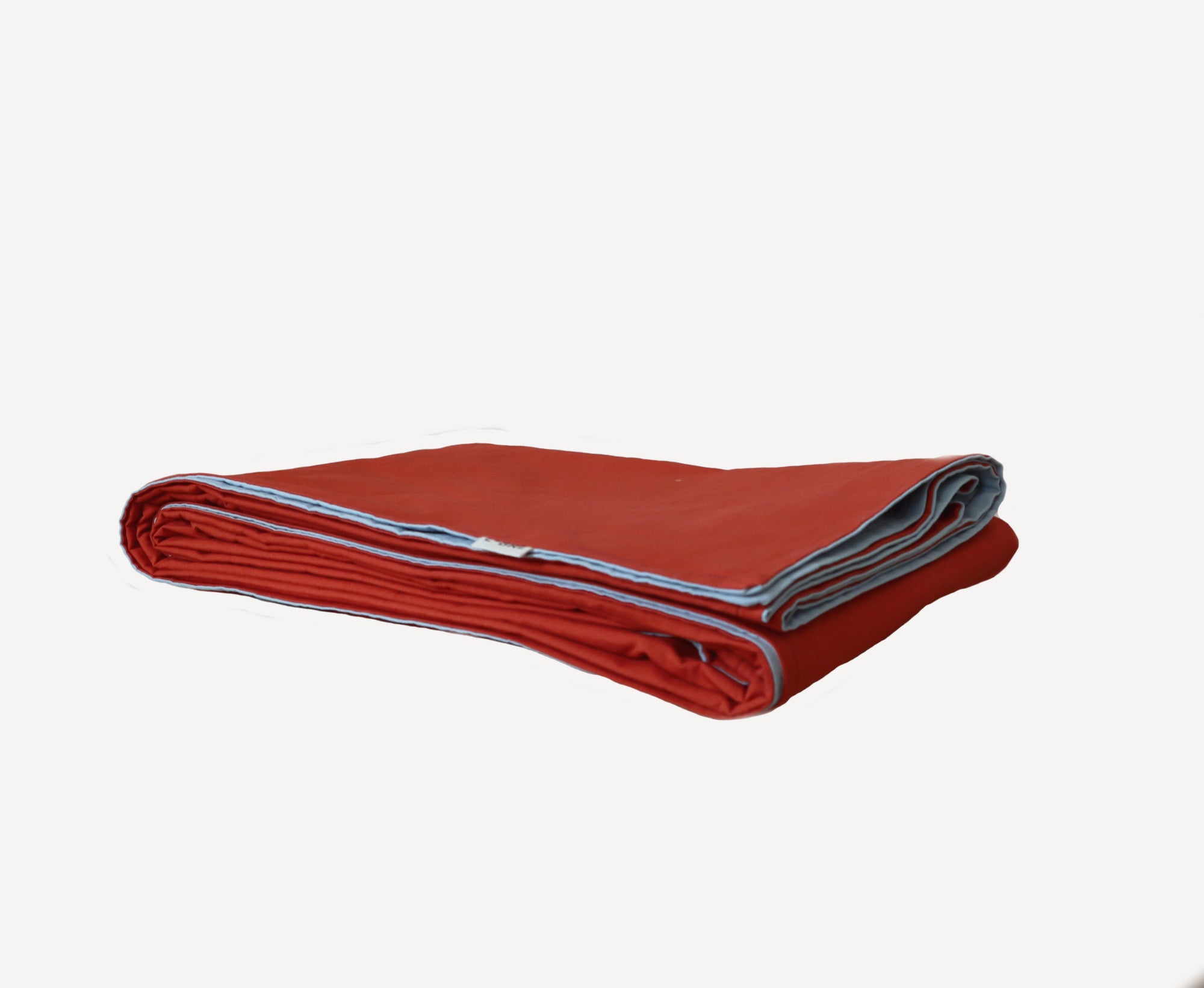 Two-coloured tablecloth Brick red/Light blue